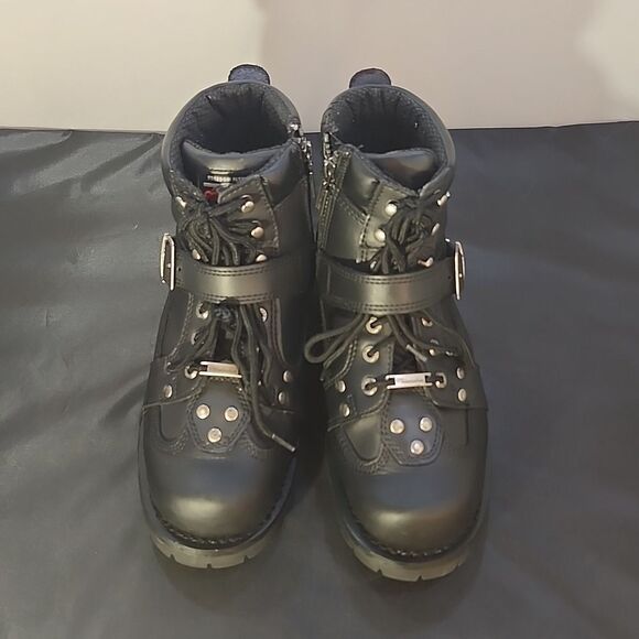 MILWAUKEE MOTORCYCLE CLOTHING COMPANY MB433 MEN'S BLACK ROAD CAPTAIN BOOT - Picture 3 of 16